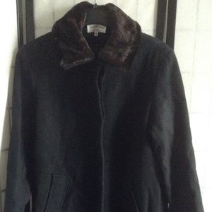 NWT Jonathan Michael Women's L Black Wool Coat